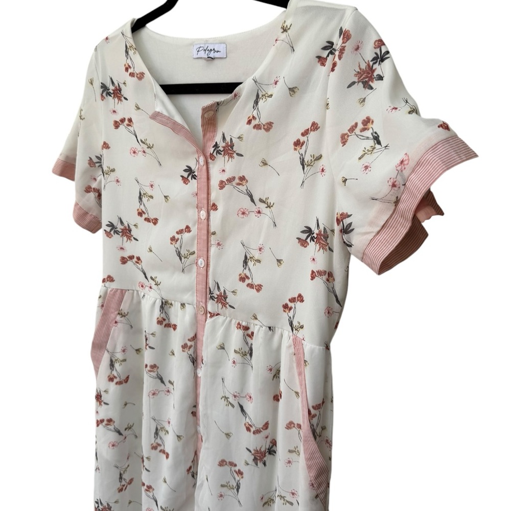 Polagram Floral Shirtdress size Medium - Picture 3 of 10
